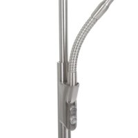 Dimmbarer LED Deckenfluter mit Lesearm in Stahl 185 cm