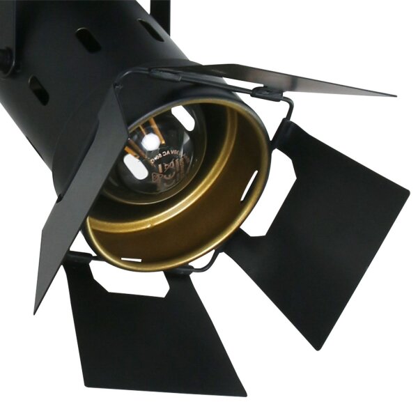 Industrial Deckenspot flexibel L:58 cm in Schwarz Gold
