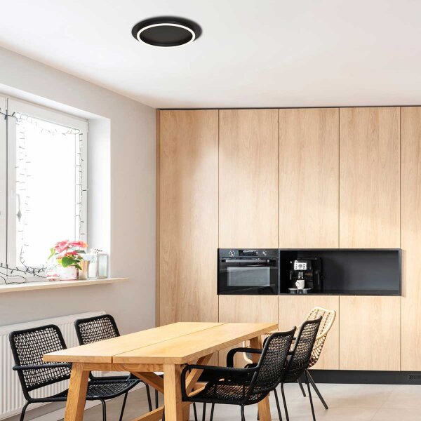 LED Deckenlampe Metall Kunststoff Schwarz 20 W 2700 K