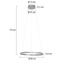 Runde LED Hängelampe in Stahl Ø60 cm 42 W...
