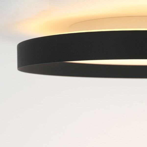 LED Deckenlampe Schwarz Weiß B:40 cm 2700 K rund