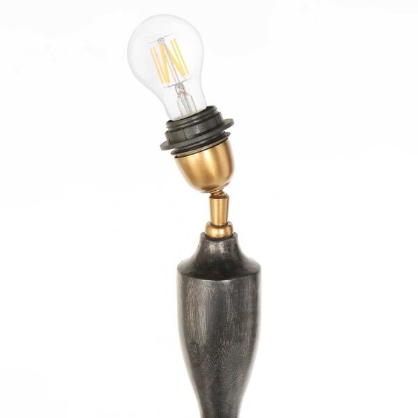 Stehlampe Holz Leinen Schwarz Grün 153 cm E27 blendarm