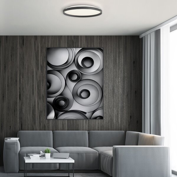 Runde LED Deckenleuchte Schwarz Weiß 2700 K Ø50 cm
