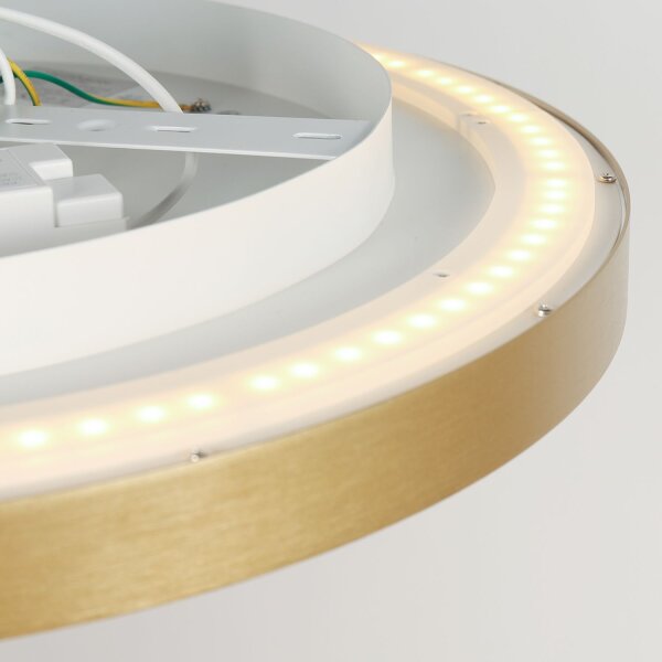 Runde LED Deckenleuchte in Gold Weiß 2700 K Ø50 cm