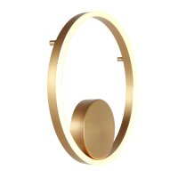Dekorative LED Wandlampe Metall in Gold H:40 cm Ring