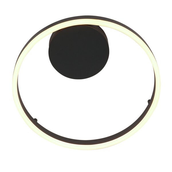 Dekorative LED Wandleuchte Metall Schwarz B:40 cm Ring