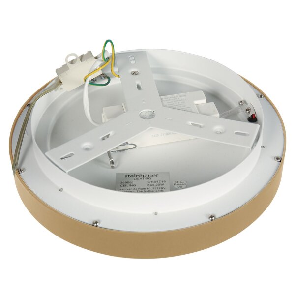 LED Deckenlampe in Gold Weiß Ø28 cm 2700 K wohnlich
