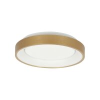 LED Deckenlampe in Gold Wei&szlig; &Oslash;28 cm 2700 K wohnlich