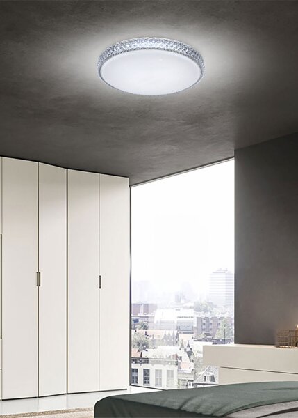 LED Deckenlampe rund Ø 40 cm Sternenhimmel 4000 K Weiß