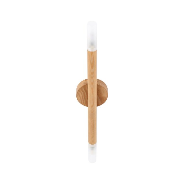 Deckenlampe Holz Glas 2-flammig G9 länglich 51 cm H: 5,5 cm