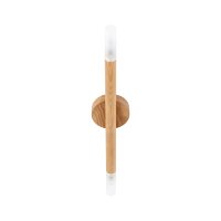 Deckenlampe Holz Glas 2-flammig G9 länglich 51 cm H:...