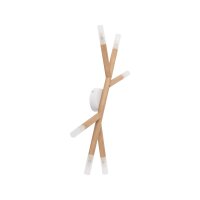 Deckenleuchte Holz Glas 66 cm lang in Kiefer Weiß...