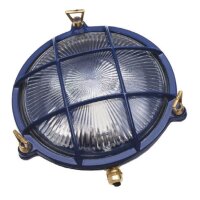 Außenleuchte Messing Glas Ø 21 cm E27 Blau...
