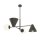 Schwarze Deckenlampe Metall Glas B:70 cm E14 blendarm