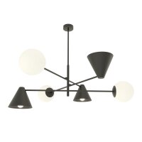 Blendarme Deckenleuchte Schwarz Weiß B:70 cm E14...