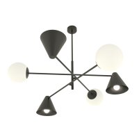 Blendarme Deckenleuchte Schwarz Weiß B:70 cm E14...