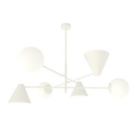 Deckenlampe Glas Metall E14 B:86 cm Weiß 6-flmg Modern