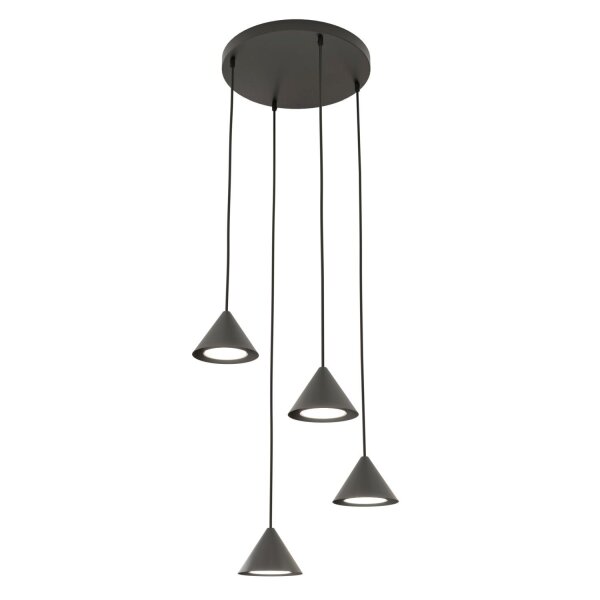 Schwarze Hängelampe Metall 4-flammig GX53 Modern