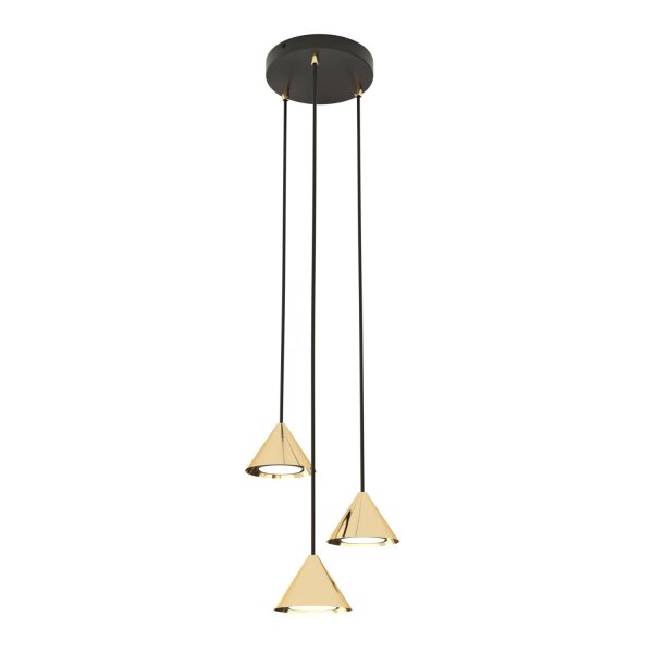 Runde Pendelleuchte Metall Ø20 cm GX53 in Schwarz Gold