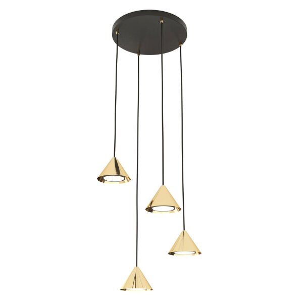 Runde Hängelampe Metall Ø30 cm GX53 in Schwarz Gold