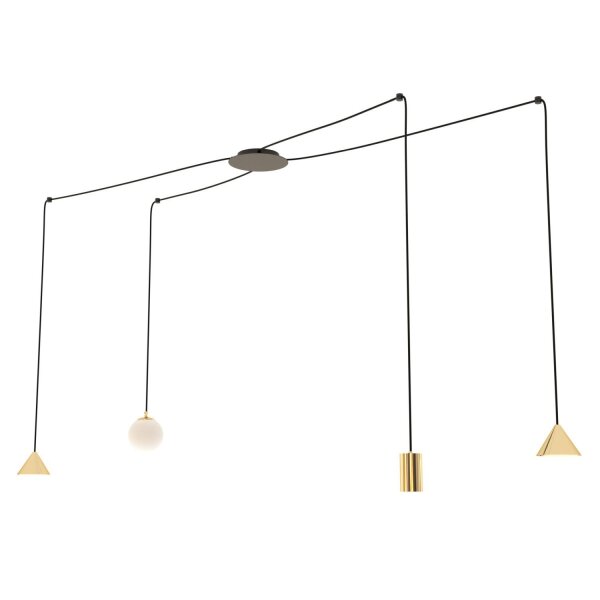 XXL Hängelampe Spider Metall Glas flexibel 200 cm Kabel