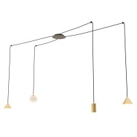 XXL Hängelampe Spider Metall Glas flexibel 200 cm Kabel