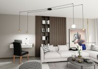 XXL Hängelampe Spider Metall Glas flexibel 200 cm Kabel