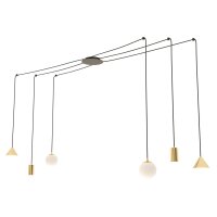 Gro&szlig;e Pendelleuchte flexibel Glas Metall 200 cm Kabel