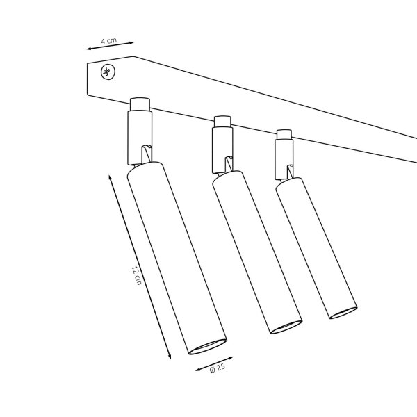 Verstellbarer Deckenspot Weiß Metall G9 116 cm länglich