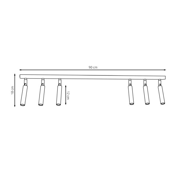Flexibler Deckenstrahler Metall 90 cm länglich G9 Weiß