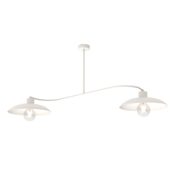 Weiße Deckenlampe 2-flammig Zeitlos E27 L:100 cm Metall