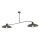 Deckenleuchte 2-flammig Schwarz Metall E27 L:100 cm