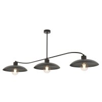 Deckenlampe 3-flammig Schwarz Metall E27 L:113 cm