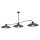 Deckenlampe 3-flammig Schwarz Metall E27 L:113 cm