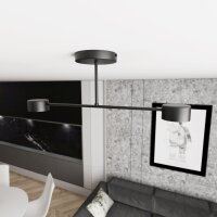 Schwarze Deckenlampe Metall GX53 2-flammig akzentuiert