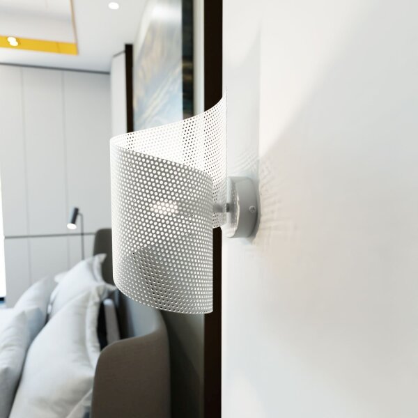 Wandlampe Modern Metall geschwungen G9 B:17 cm Weiß
