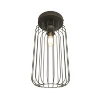 Draht Deckenlampe Schwarz Metall E27 &Oslash;16 cm rund Retro