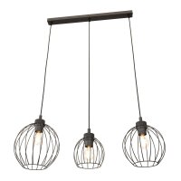 Lange Pendelleuchte Draht E27 L:77 cm Metall Schwarz