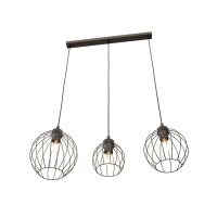 Lange Pendelleuchte Draht E27 L:77 cm Metall Schwarz