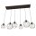 Schwarze Pendelleuchte E27 Metall 6-flammig L:125 cm
