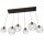 Schwarze Pendelleuchte E27 Metall 6-flammig L:125 cm