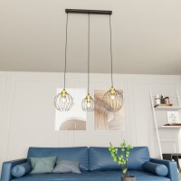 Lange Hängelampe Schwarz Gold L:77 cm elegant stilvoll