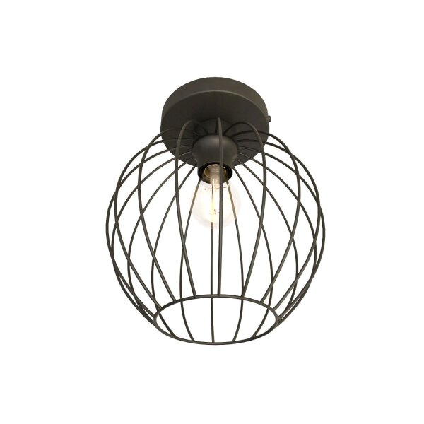 Deckenlampe E27 Metall Drahtschirm Ø24 cm rund Schwarz
