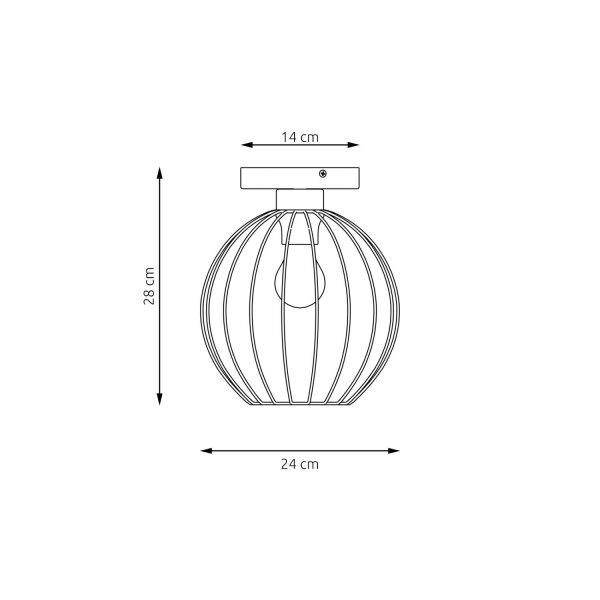 Deckenlampe E27 Metall Drahtschirm Ø24 cm rund Schwarz