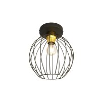 Elegante Deckenleuchte Schwarz Gold Metall &Oslash;24 cm E27