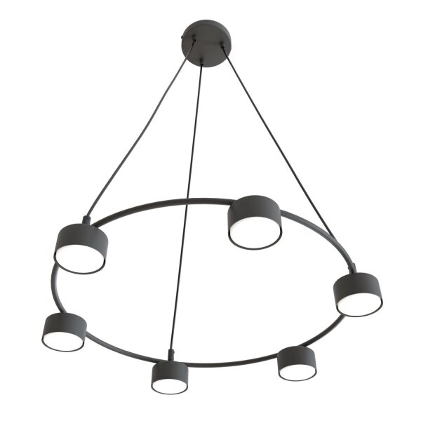 Pendelleuchte Schwarz Metall akzentuiert L:64 cm GX53