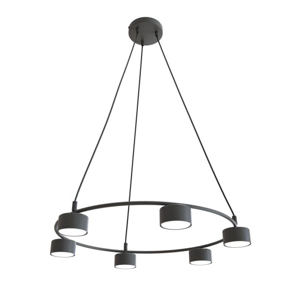 Pendelleuchte Schwarz Metall akzentuiert L:64 cm GX53