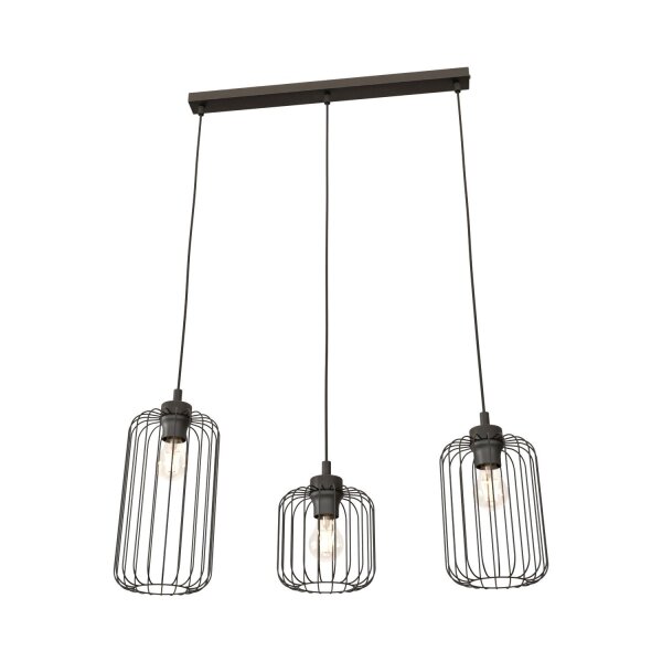Dekorative Hängelampe Metall Schwarz E27 L:40 cm lang