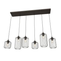 Metall Pendelleuchte Schwarz 115 cm 6-flammig dekorativ