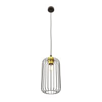 Stylische Pendelleuchte Schwarz Gold Metall E27 B:16 cm